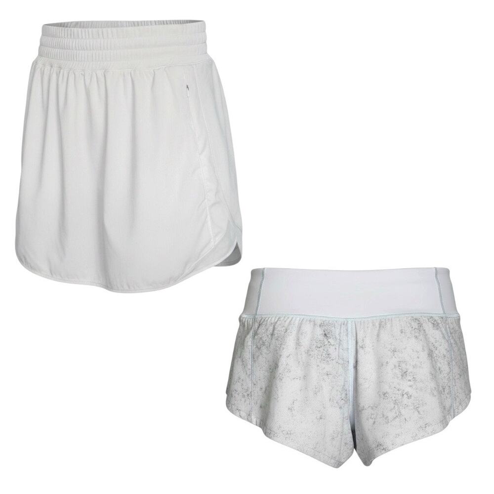 Lululemon Bundle Size 2 Speed Up Short Light Blue Pattern & Skirt Skort White